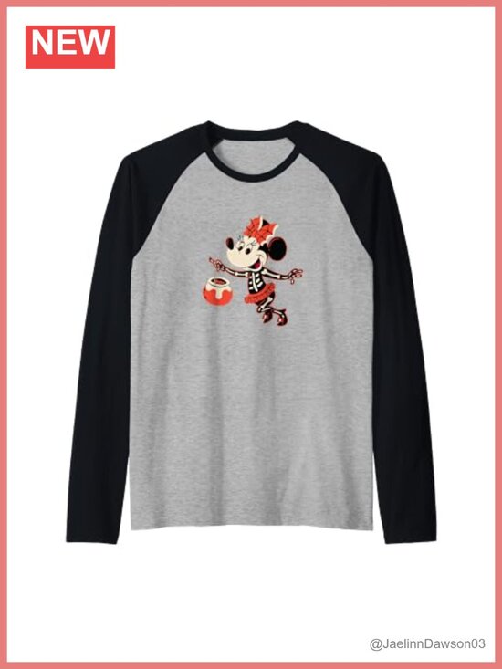 Tops - Disney Minnie Mouse Halloween Skeleton Costume Raglan Baseball Tee